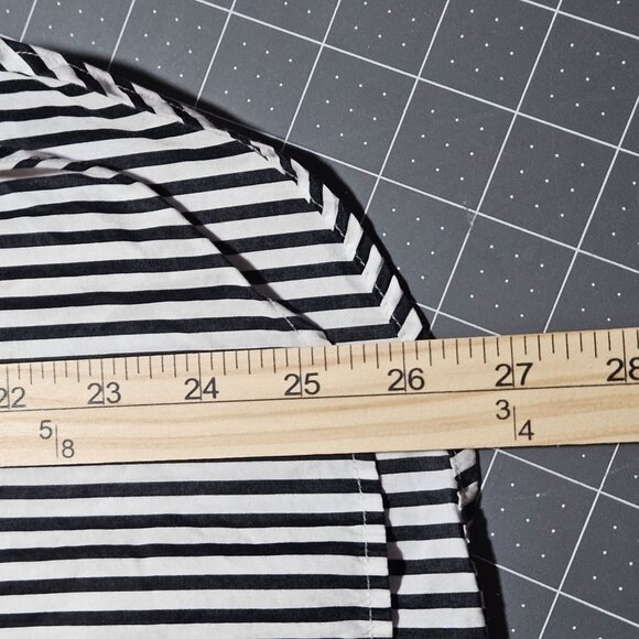 Lauren Ralph Lauren Black & White Striped Long Sleeve Cotton Button-Up Shirt Wit - Picture 8 of 16